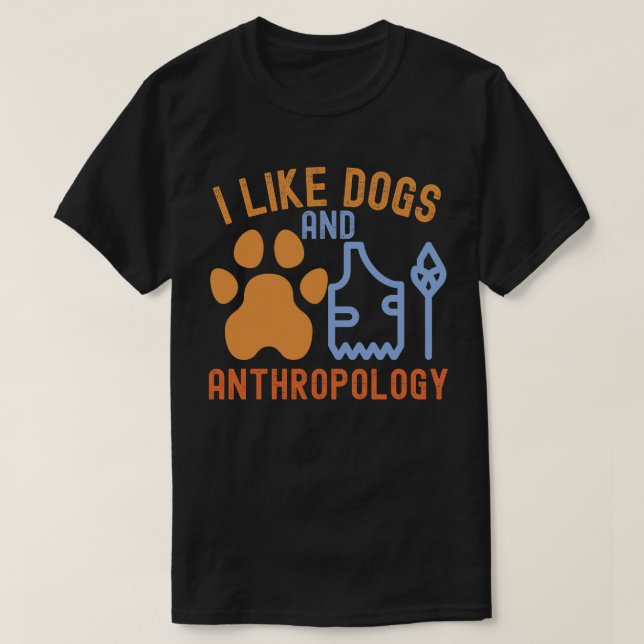 Camiseta Me gustan los perros y la antropología, las citas  (Diseño del anverso)