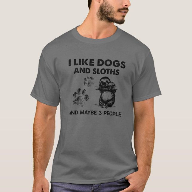 Camiseta Me Gustan Los Perros Y Las Llovitas Tal Vez 3 Pers (Anverso)