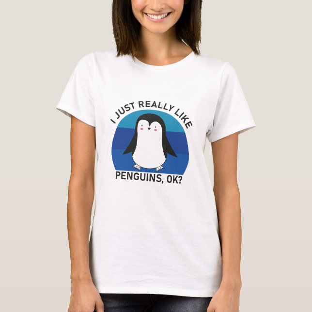 Camiseta Me Gustan Los Pingüinos. (Anverso)