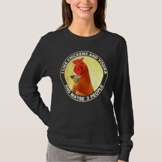 Camiseta Me Gustan Los Pollos Y El Vodka Y Quizá 3 Personas