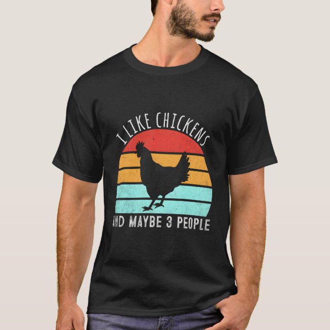 Camiseta Me Gustan Los Pollos Y Quizá 3 Personas (Anverso)