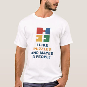 Camiseta Me gustan los rompecabezas y quizás 3 personas
