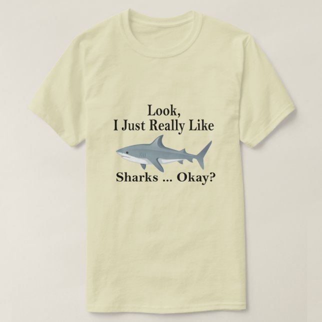 Camiseta ¿Me Gustan Los Tiburones? Tiburón gracioso (Diseño del anverso)