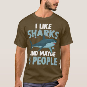 Camiseta Me Gustan Los Tiburones Y Quizá 3 Personas
