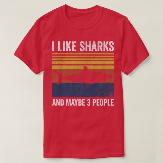 Camiseta Me Gustan Los Tiburones Y Quizá 3 Personas 384 (Diseño del anverso)