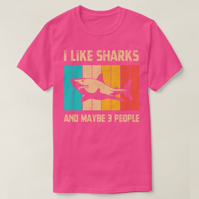 Camiseta Me Gustan Los Tiburones Y Quizá 3 Personas De La B (Diseño del anverso)