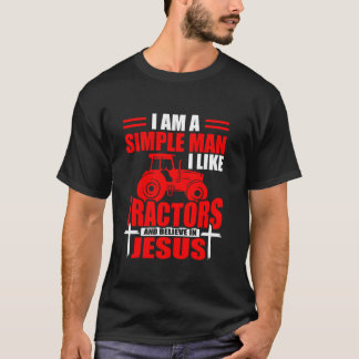 Camiseta me gustan los tractores Jesus Christian Farmer tra