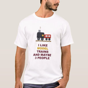 Camiseta Me gustan los trenes modelo y quizás 3 personas