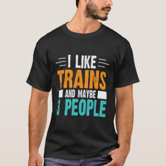 Camiseta Me Gustan Los Trenes Y Quizá 3 Personas