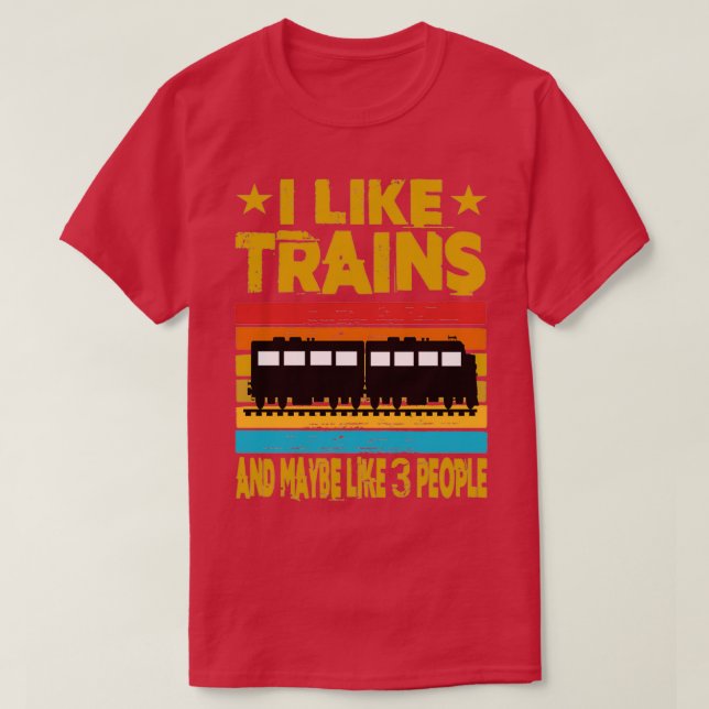 Camiseta Me Gustan Los Trenes Y Quizá 3 Personas (Diseño del anverso)