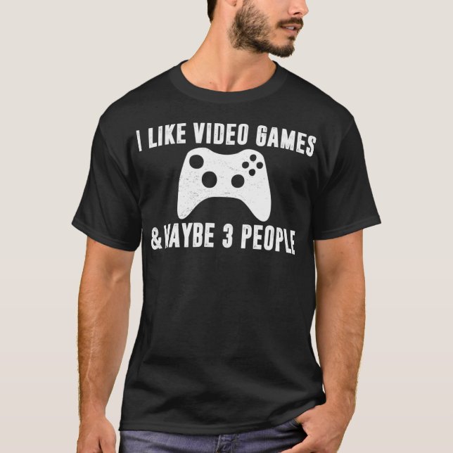 Camiseta ME GUSTAN LOS VIDEOJUEGOS TAL VEZ 3 PERSONAS Graci (Anverso)