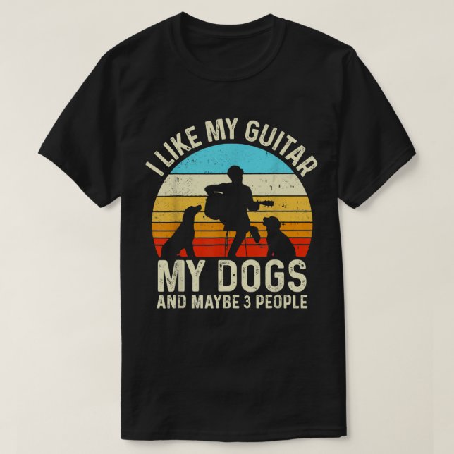 Camiseta Me Gustan Mis Perros De Guitarra Y Quizá 3 Guitari (Diseño del anverso)