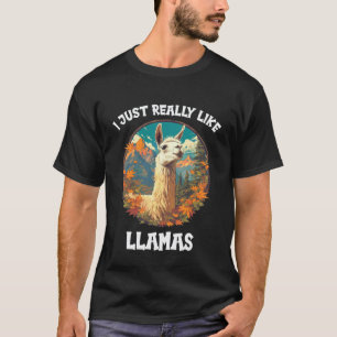 Camiseta Me gustan mucho las llamas. Llamas Llama