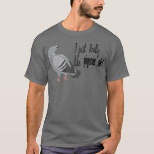 Camiseta me gustan mucho las palomas ok feliz regalo de pal