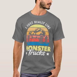 Camiseta Me gustan mucho los camiones monstruo.