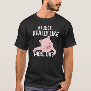 Camiseta Me Gustan Mucho Los Cerdos Ok Cerdito Adorable Por
