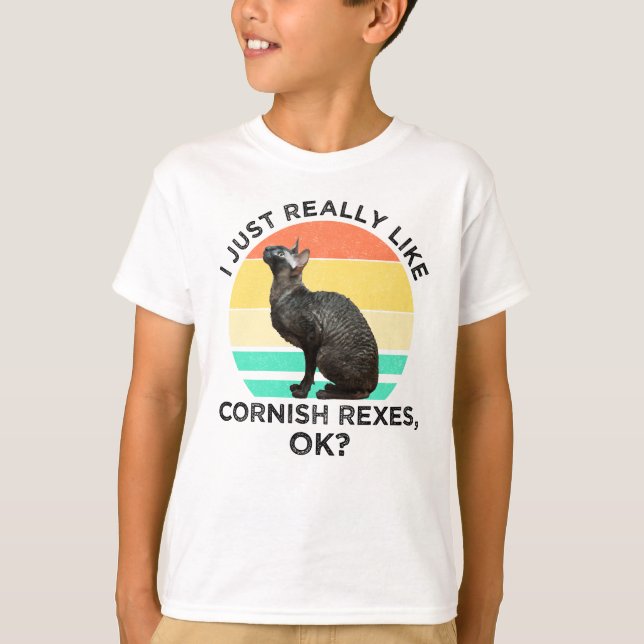 Camiseta Me gustan mucho los Cornish Rex, ¡vale? (Anverso)