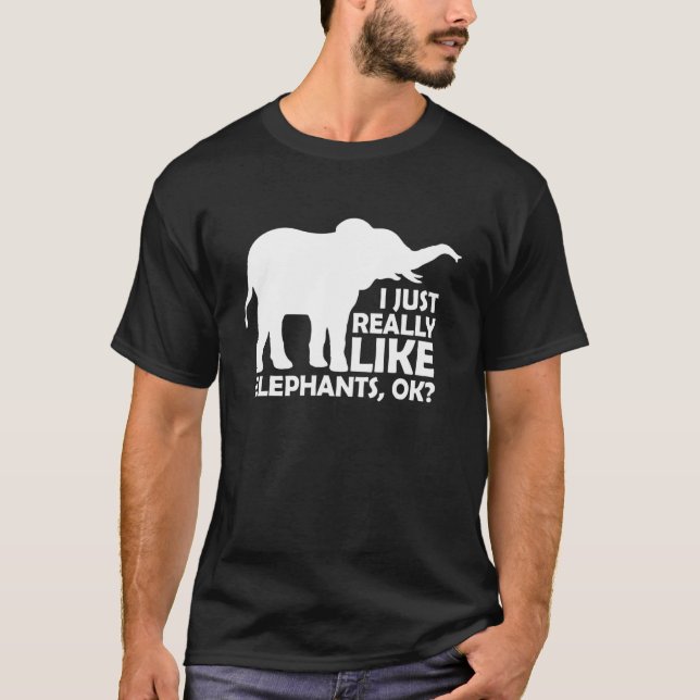 Camiseta Me gustan mucho los elefantes. (Anverso)