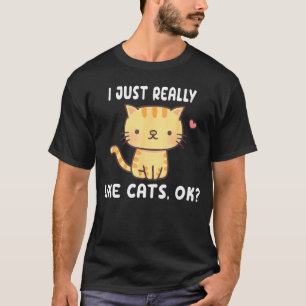 Camiseta Me Gustan Mucho Los Gatos Tabby OK Gato Gris