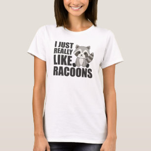 Camiseta Me gustan mucho los mapaches Kawaii Raccoon
