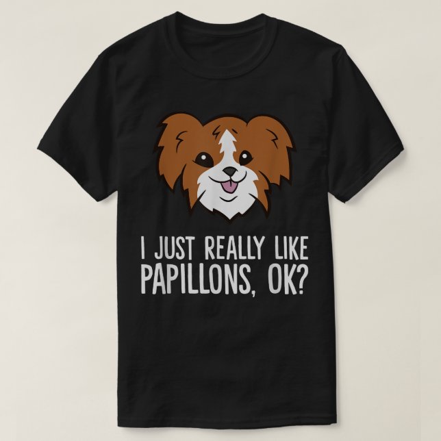 Camiseta Me gustan mucho los papillons, está bien, papillon (Diseño del anverso)