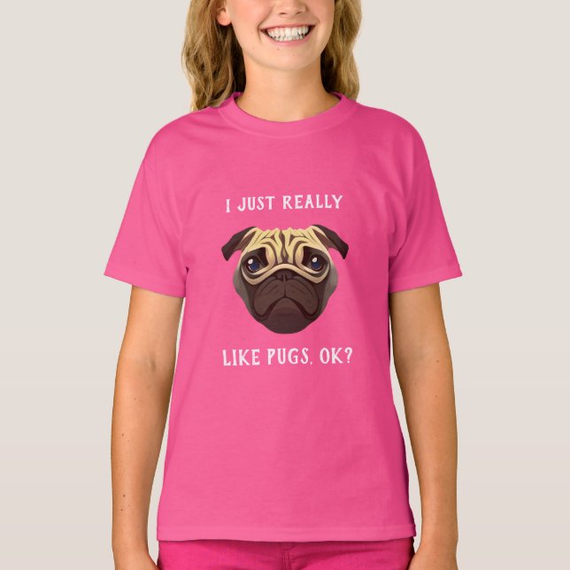 Camiseta Me gustan mucho los Pugs (Anverso)