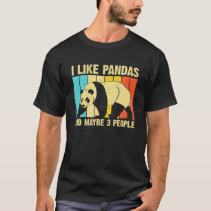 Camiseta Me Gustan Pandas Y Quizá 3 Personas, Panda Bear L