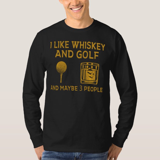 Camiseta Me gustan Whiskey y Golf y quizás 3 personas diver (Anverso)