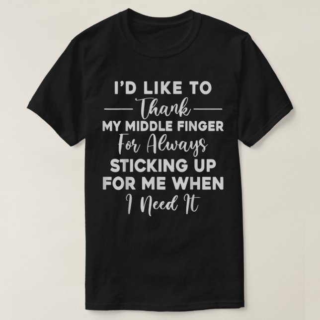 Camiseta Me Gustaría Agradecir A Mi Dedo Medio El Gracioso  (Diseño del anverso)