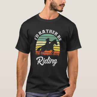 Camiseta Me gustaría estar montando caballos Sunset Riding