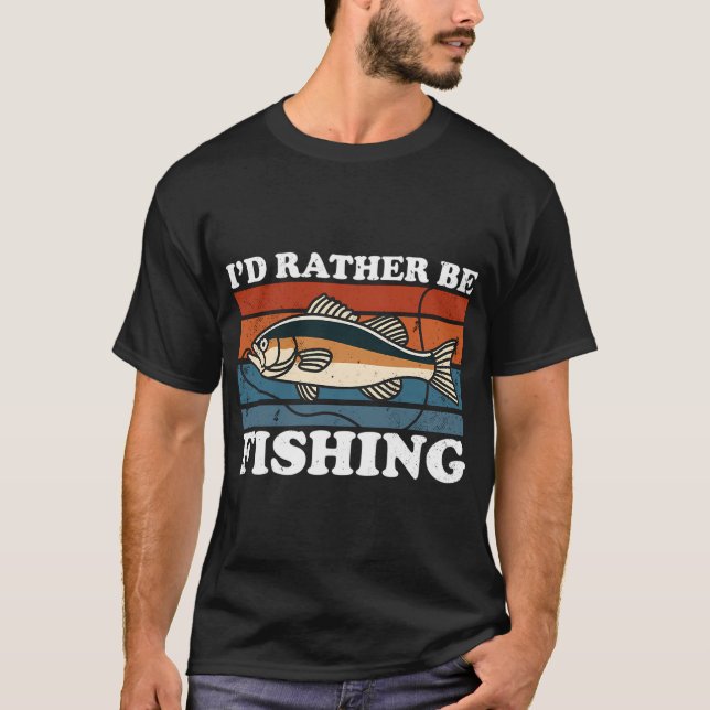 Camiseta Me gustaría estar pescando (Anverso)