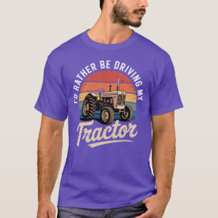 Camiseta Me gustaría más conducir mi tractor agricultor reg