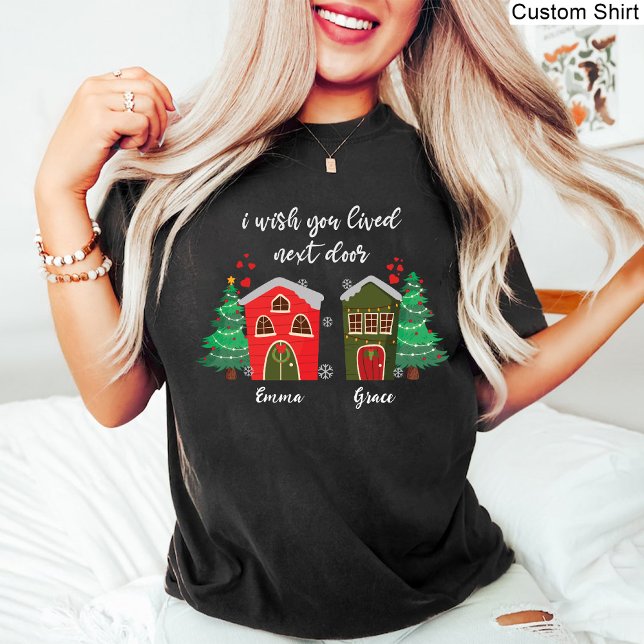Camiseta Me Gustaría Que Vieras Al Lado | Navidades memorab (I Wish You Lived Next Door | Christmas memorable T-Shirt)