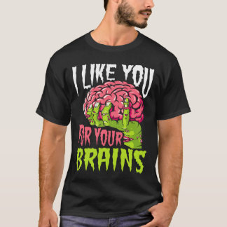 Camiseta Me Gustas Por Tu Cerebro Famoso Halloween Zombie