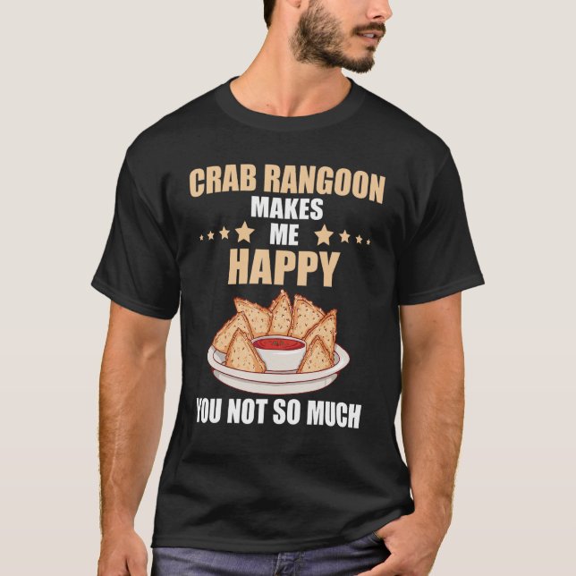 Camiseta Me hace feliz el cangrejo Rangoon comida china (Anverso)