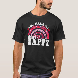 Camiseta Me Haces Corazón Feliz Corazón Arcoíris San Valent