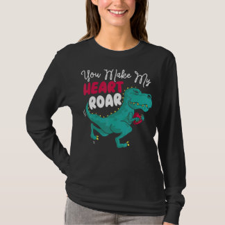 Camiseta Me haces el corazón Roar Dino Paleontólogo Dinosau