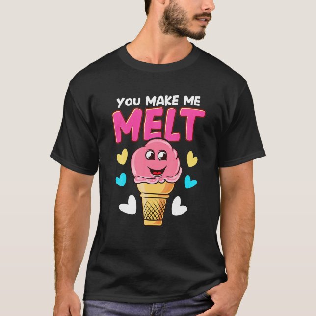Camiseta Me Haces Melt Funny Summer Kawaii Ice Creme Par (Anverso)