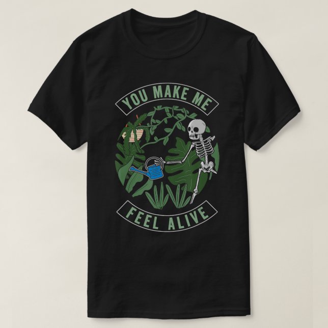 Camiseta Me haces sentir viva Halloween Skull Funny Plant (Diseño del anverso)
