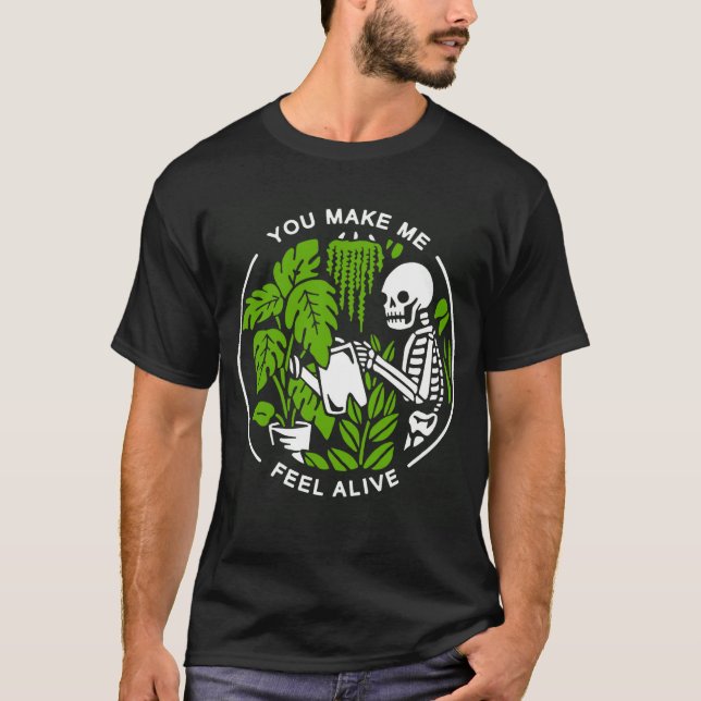 Camiseta Me haces sentir viva Skeleton Skeleton Funny Vinta (Anverso)