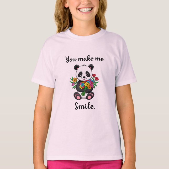 Camiseta Me Haces Sonreír Panda Lindo (Anverso)