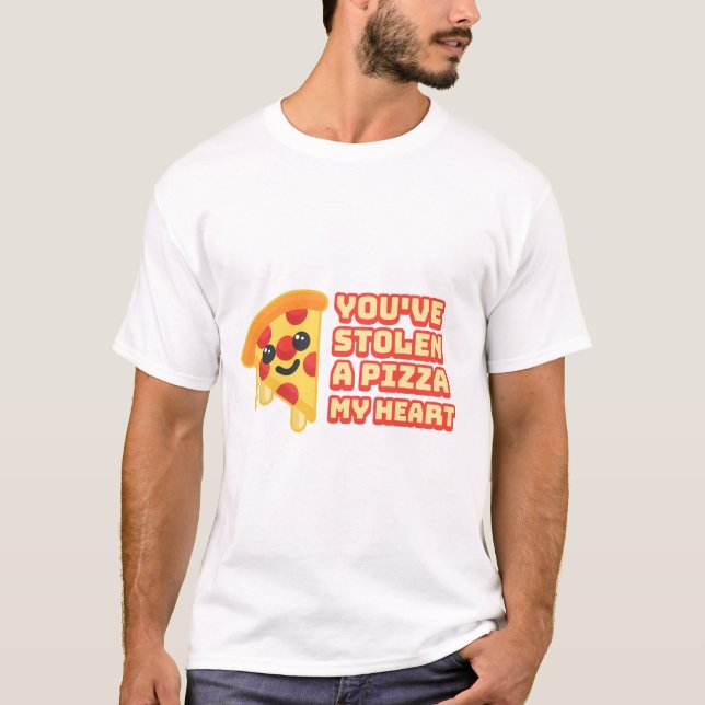 Camiseta ¡Me has robado el corazón una pizza! Personalizado (Anverso)