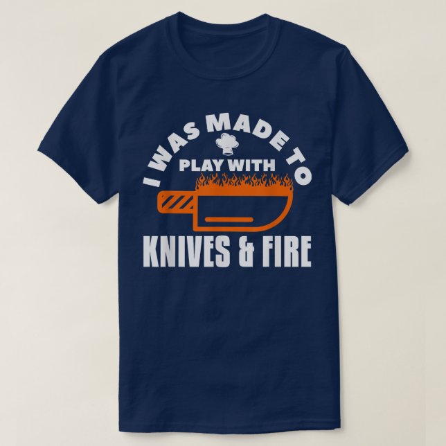 Camiseta Me Hicieron Jugar Con Knives Y Chef De Cocción Al  (Diseño del anverso)