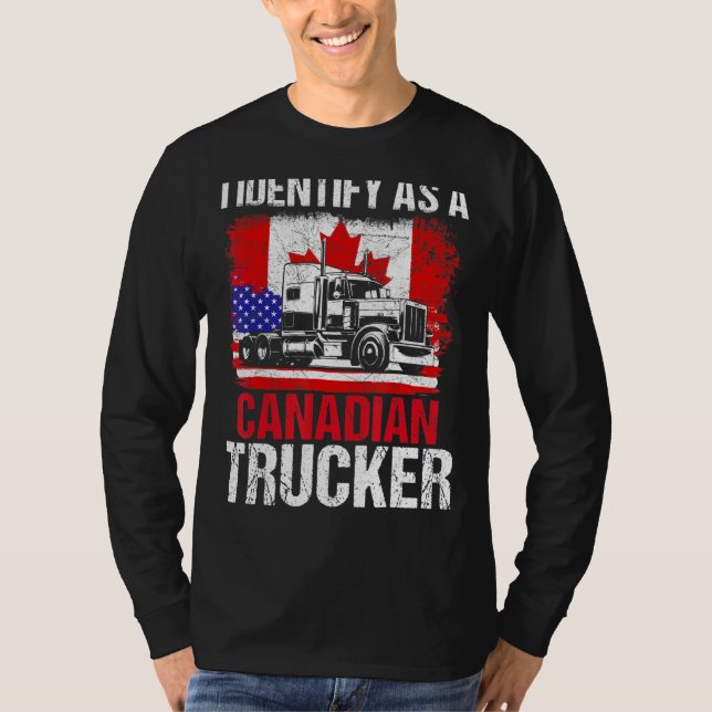 Camiseta Me Identifico Como Camionero Canadiense Apoyo A La (Anverso)