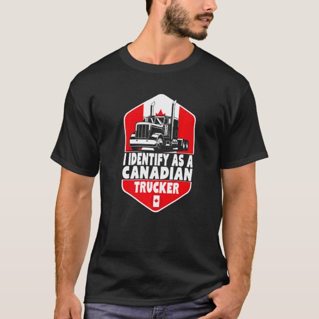 Camiseta Me Identifico Como Camionero Canadiense Funny Free (Anverso)