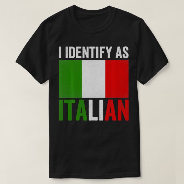 Camiseta Me Identifico Como La Bandera Italiana Graciosa De (Diseño del anverso)