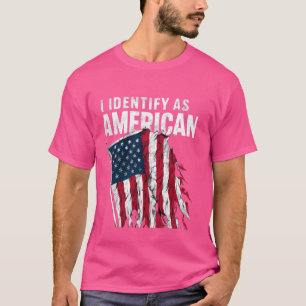 Camiseta Me Identifico Como Patriota De La Bandera Estadoun