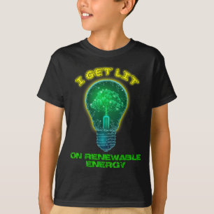 Camiseta Me ilumino con energía renovable limpia y verde al