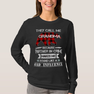 Camiseta Me llaman abuela oso rojo vestido que coincide Paj