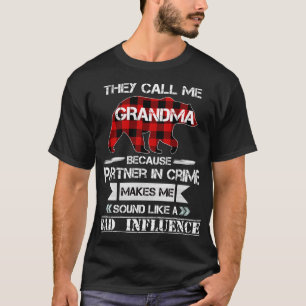 Camiseta Me llaman abuela oso rojo vestido que coincide Paj